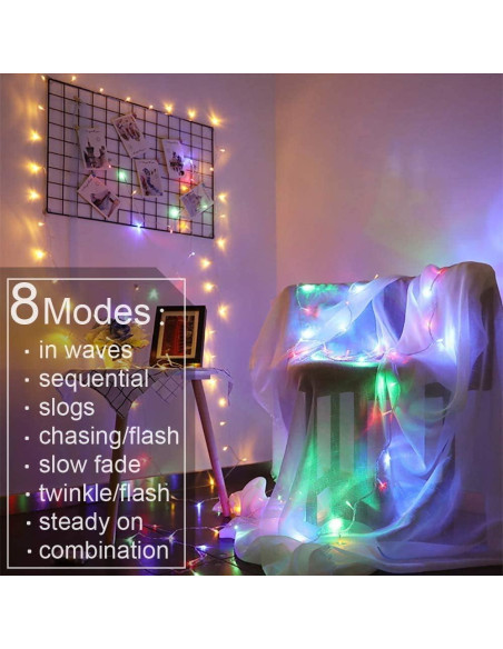 Luces de Cortina LED Meliven 300 luces 3x3 m multicolor