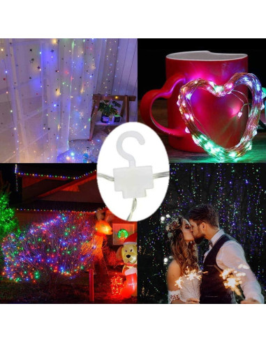 Luces de Cortina LED Meliven 300 luces 3x3 m multicolor