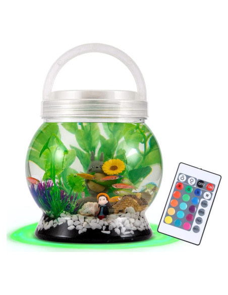 Acuario LED 20 Colores LA KEN DU 1.89L Decoraciones Betta