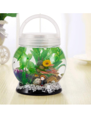 Acuario LED 20 Colores LA KEN DU 1.89L Decoraciones Betta