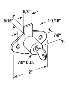 Cerradura de Cajón y Gabinete Prime-Line U 9947, Latón, 22.2 mm 2