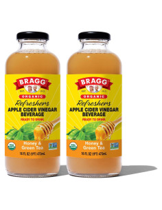 Bragg Vinagre de Sidra de Manzana Crudo Miel y Té Verde 2x480ml