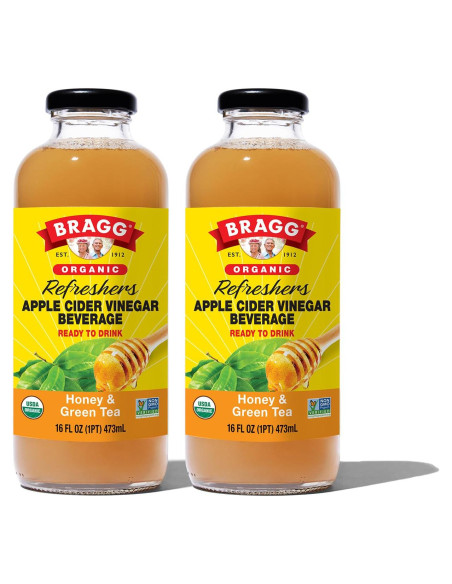 Bragg Vinagre de Sidra de Manzana Crudo Miel y Té Verde 2x480ml