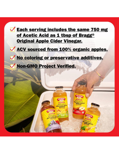 Bragg Vinagre de Sidra de Manzana Crudo Miel y Té Verde 2x480ml