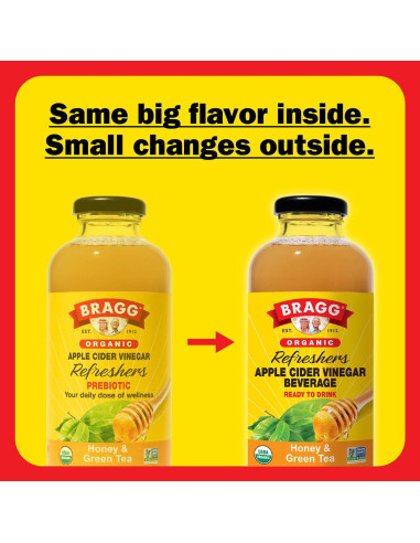 Bragg Vinagre de Sidra de Manzana Crudo Miel y Té Verde 2x480ml