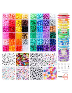 Kit de Pulseras QUEFE 1900 Piezas 48 Colores Acrílico