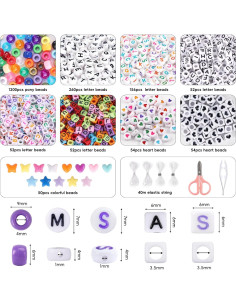 Kit de Pulseras QUEFE 1900 Piezas 48 Colores Acrílico 2