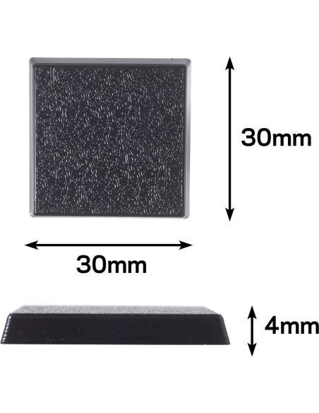 Bases Cuadradas Texturizadas 30mm VSPH 110 Unidades para Juegos