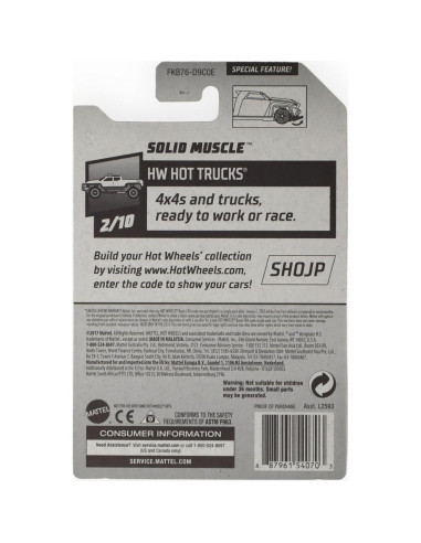 Hot Wheels Muscle Zamac Sólido 1:64 Mattel