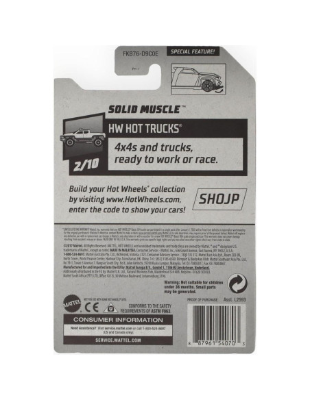 Hot Wheels Muscle Zamac Sólido 1:64 Mattel