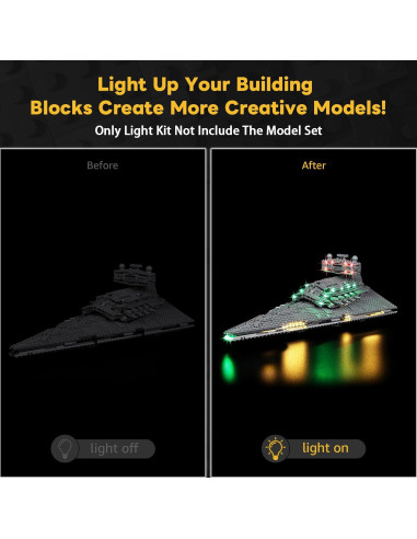 Kit de Luz LED Kyglaring para Lego 75394 Destructor Estelar