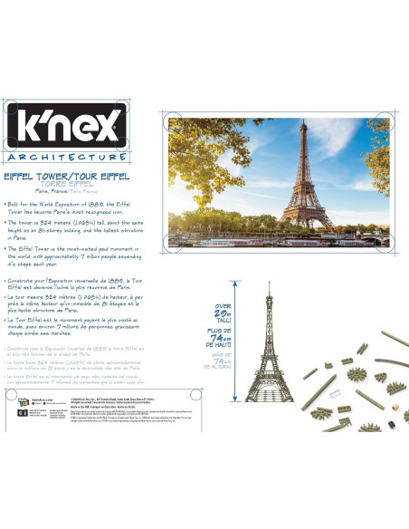K'NEX Torre Eiffel - Set de Construcción 1462 Piezas 73,66 cm