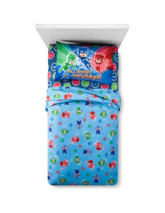 Conjunto de Sábanas Twin PJ Masks 3 Piezas Azul Rojo Verde 2