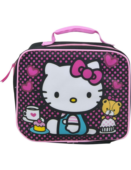 Bolsa de Almuerzo Aislada Hello Kitty Fast Forward Negra 4.66L