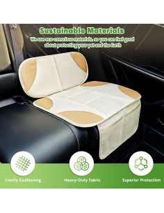 Protector de Asiento de Coche Siivton Antideslizante Beige 2