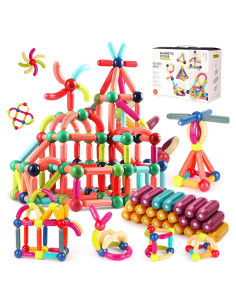 60 Piezas Juguetes Magnéticos Sisxmif para Niños 3 a 8 Años