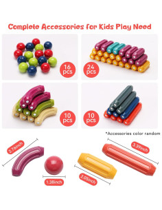 60 Piezas Juguetes Magnéticos Sisxmif para Niños 3 a 8 Años 2