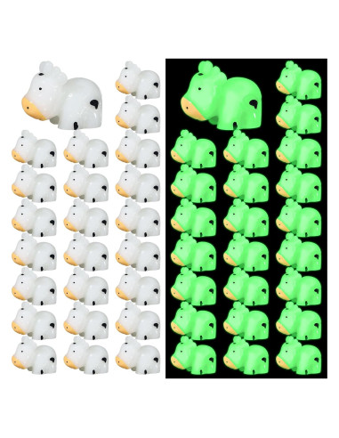 50 Mini Vacas Luminiscentes de Resina Leinuosen para Jardín