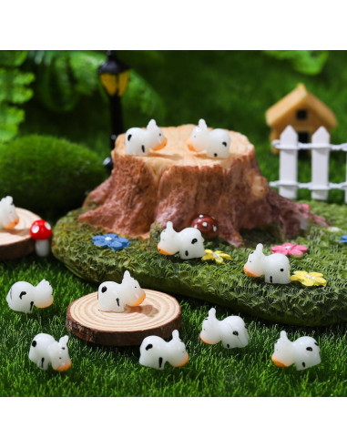 50 Mini Vacas Luminiscentes de Resina Leinuosen para Jardín