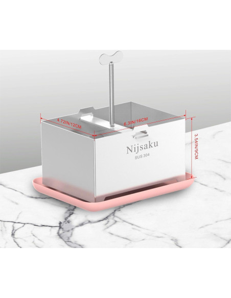 Prensa de Tofu Nijsaku de Acero Inoxidable 16x12 cm