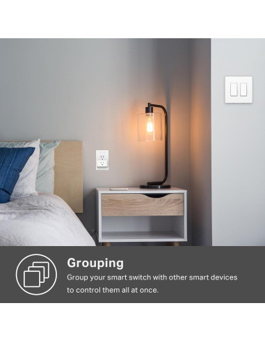 Interruptor Inteligente Kasa HS200-2, 2-Gang, Blanco, Wi-Fi