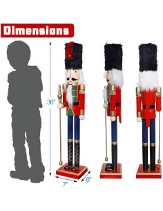 Cascanueces Grande Joliyoou 91.44 cm Soldado de Madera 2