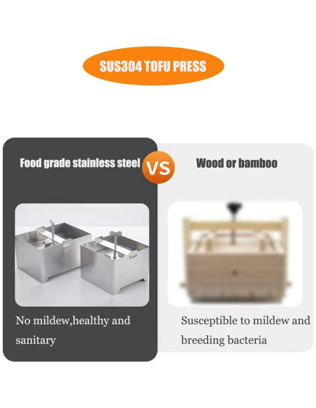 Prensa de Tofu Nijsaku de Acero Inoxidable 16x12 cm