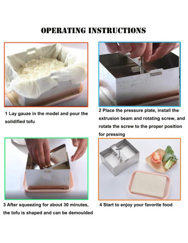 Prensa de Tofu Nijsaku de Acero Inoxidable 16x12 cm