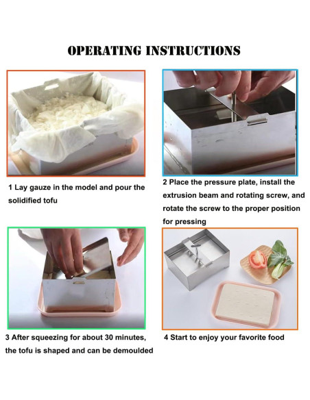 Prensa de Tofu Nijsaku de Acero Inoxidable 16x12 cm