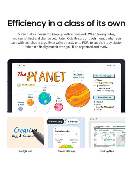 2 Stylus S Pen Reemplazo para Samsung Galaxy Tab S6 Lite Gris