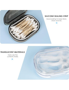 Organizadores de Hisopos de Algodón Adorila - 2 Piezas Portátiles 2