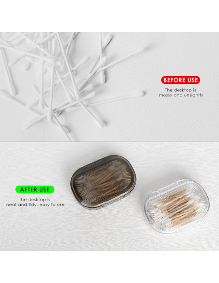 Organizadores de Hisopos de Algodón Adorila - 2 Piezas Portátiles