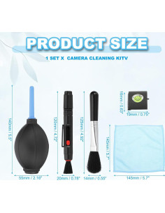 Kit de Limpieza de Cámara PATIKIL con Paño y Cepillo 2