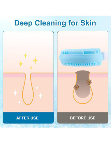 Exfoliador Facial de Silicona YALOJE Azul 14.8cm 1 pieza