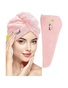 Toalla de Secado Rápido para Cabello CQBUSZF - Coral Rosa Naranja