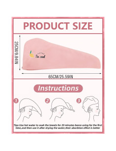 Toalla de Secado Rápido para Cabello CQBUSZF - Coral Rosa Naranja 2