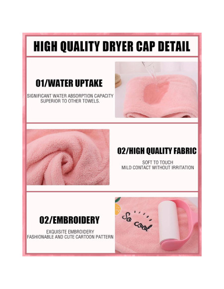Toalla de Secado Rápido para Cabello CQBUSZF - Coral Rosa Naranja