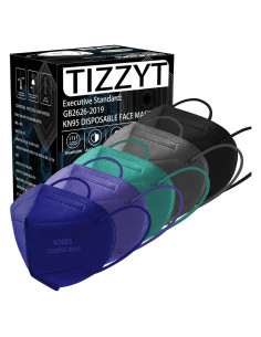 Mascarillas KN95 TIZZYT | Paquete de 50 | 5 Capas Adultos