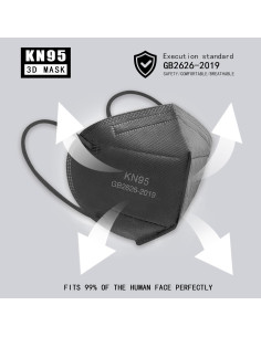 Mascarillas KN95 TIZZYT | Paquete de 50 | 5 Capas Adultos 2