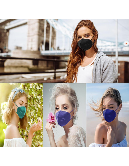 Mascarillas KN95 TIZZYT | Paquete de 50 | 5 Capas Adultos