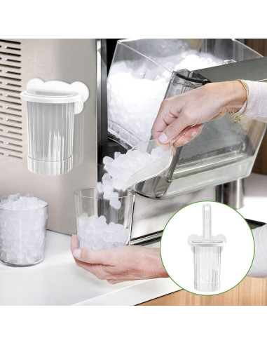 Cuchara de Hielo con Soporte Yitexin - Plástico Blanco Multifuncional
