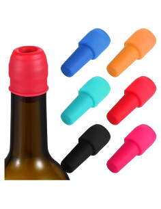 6 Tapones de Silicona para Botellas de Vino Zyghjort