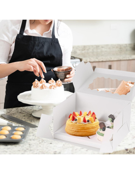 Cajas de Bento para Pastel y Cupcake JCD - 8 Paquetes con Ventana