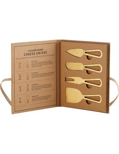 Juego de cuchillos para queso Santa Barbara - 4 piezas dorado
