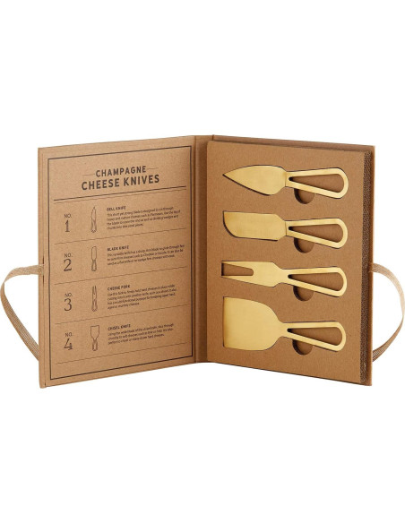 Juego de cuchillos para queso Santa Barbara - 4 piezas dorado