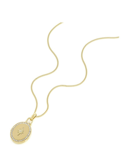 Collar de cadena con colgante dorado Fossil para mujeres