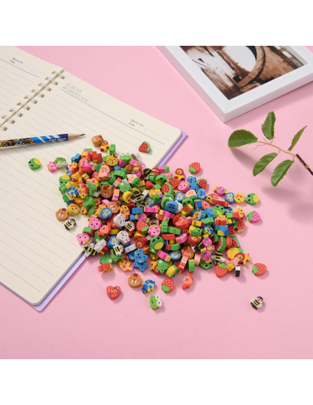 400 Borradores Mini de Frutas y Animales Jsehchya - Coloridos