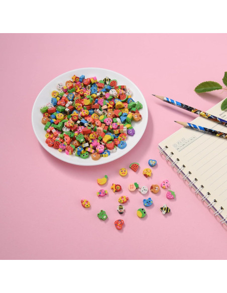 400 Borradores Mini de Frutas y Animales Jsehchya - Coloridos