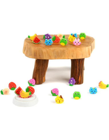 400 Borradores Mini de Frutas y Animales Jsehchya - Coloridos