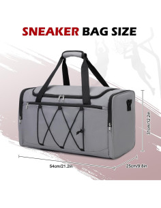 Bolsa de Zapatillas de Viaje Gris para 4 Pares hasta Talla 14 2